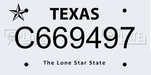C669497 Texas License Plate