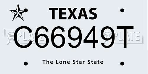 C66949T Texas License Plate