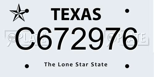C672976 Texas License Plate