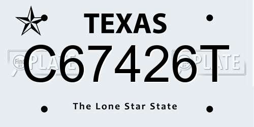 C67426T Texas License Plate
