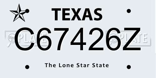 C67426Z Texas License Plate