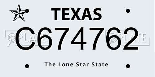 C674762 Texas License Plate