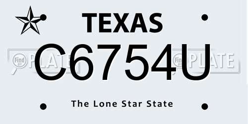 C6754U Texas License Plate