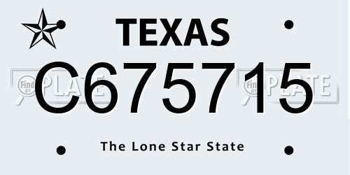 C675715 Texas License Plate