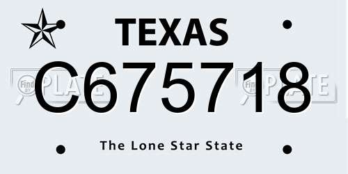 C675718 Texas License Plate