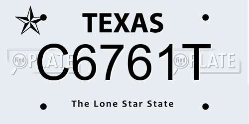 C6761T Texas License Plate