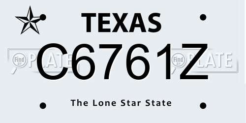 C6761Z Texas License Plate