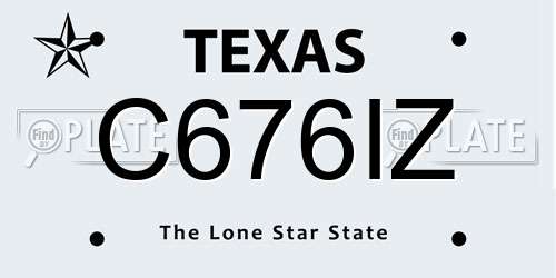 C676IZ Texas License Plate