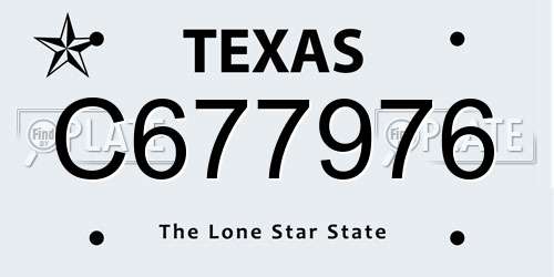 C677976 Texas License Plate