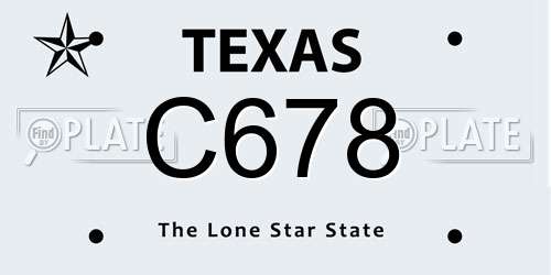C678 Texas License Plate