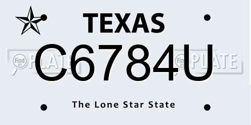 C6784U Texas License Plate
