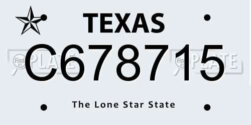 C678715 Texas License Plate