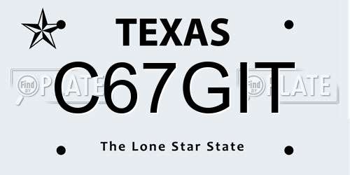 C67GIT Texas License Plate