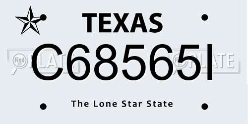 C68565I Texas License Plate