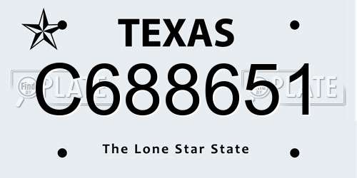 C688651 Texas License Plate