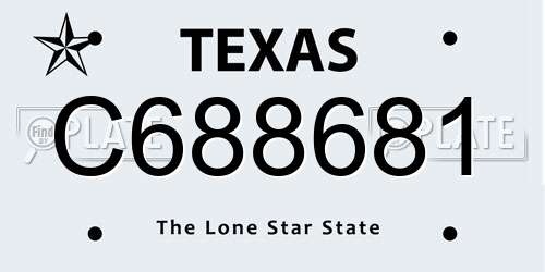C688681 Texas License Plate