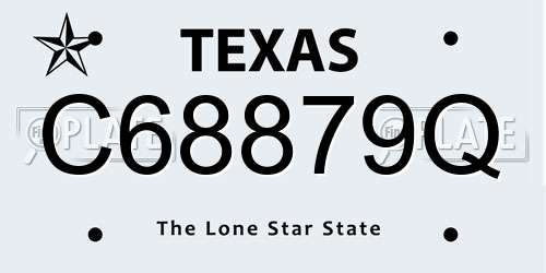 C68879Q Texas License Plate