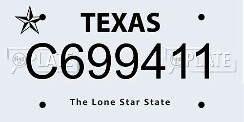 C699411 Texas License Plate