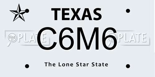 C6M6 Texas License Plate