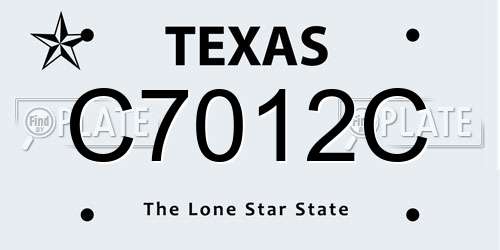 C7012C Texas License Plate