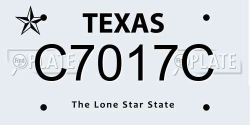 C7017C Texas License Plate
