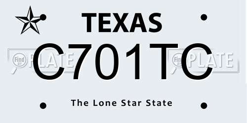 C701TC Texas License Plate