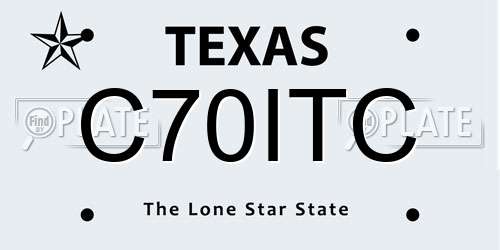 C70ITC Texas License Plate