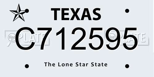 C712595 Texas License Plate