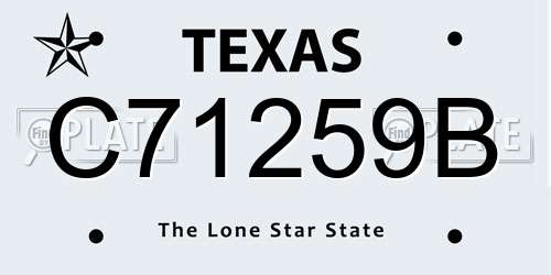 C71259B Texas License Plate
