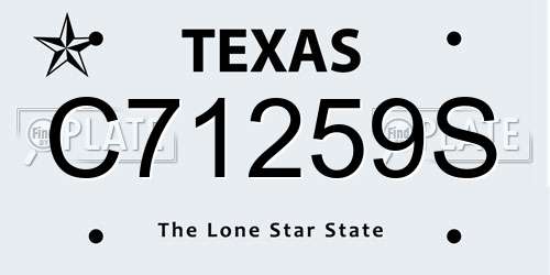 C71259S Texas License Plate