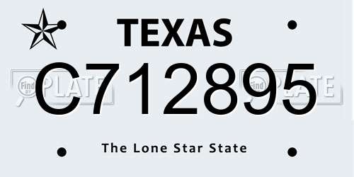 C712895 Texas License Plate