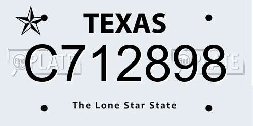 C712898 Texas License Plate