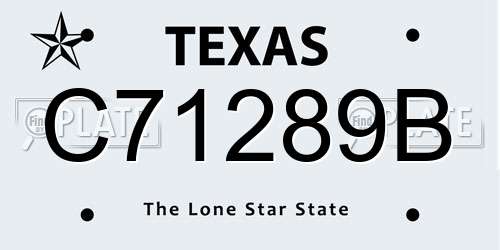 C71289B Texas License Plate