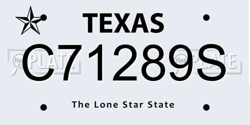 C71289S Texas License Plate