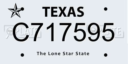 C717595 Texas License Plate