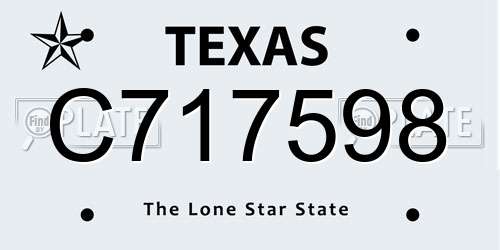 C717598 Texas License Plate