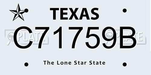 C71759B Texas License Plate