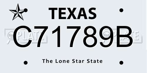 C71789B Texas License Plate
