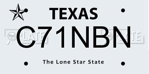 C71NBN Texas License Plate