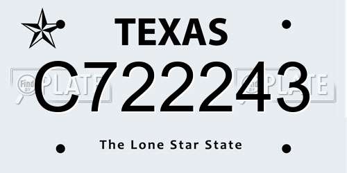 C722243 Texas License Plate