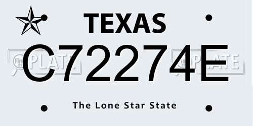 C72274E Texas License Plate