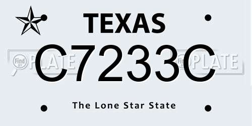 C7233C Texas License Plate