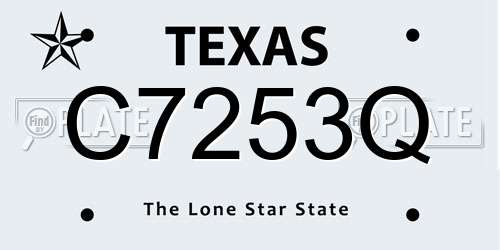 C7253Q Texas License Plate