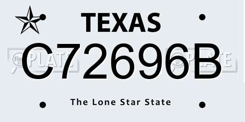 C72696B Texas License Plate