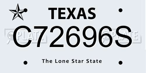 C72696S Texas License Plate