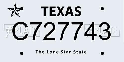 C727743 Texas License Plate