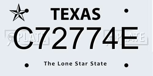 C72774E Texas License Plate
