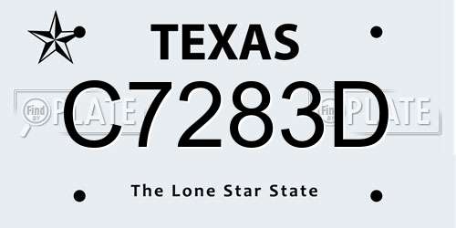 C7283D Texas License Plate