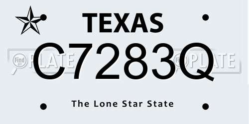 C7283Q Texas License Plate