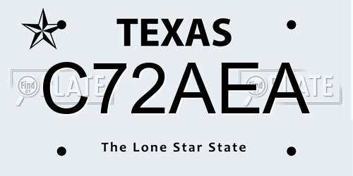 C72AEA Texas License Plate